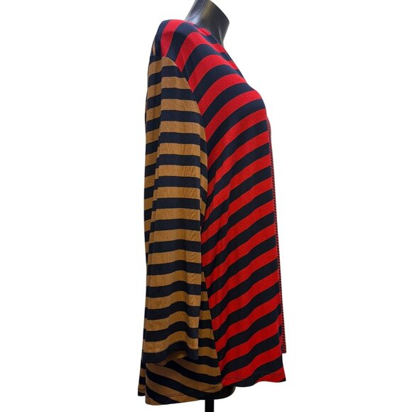 Alembika Womens Striped Multicolor Long Sleeve Tunic Top Size 1/S - Picture 3 of 5